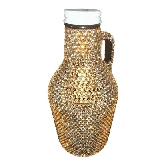 Rhinestoned Bedazzled Beer Growler 32 Ounces Handmade One Of A Kind - Picture 4 of 7